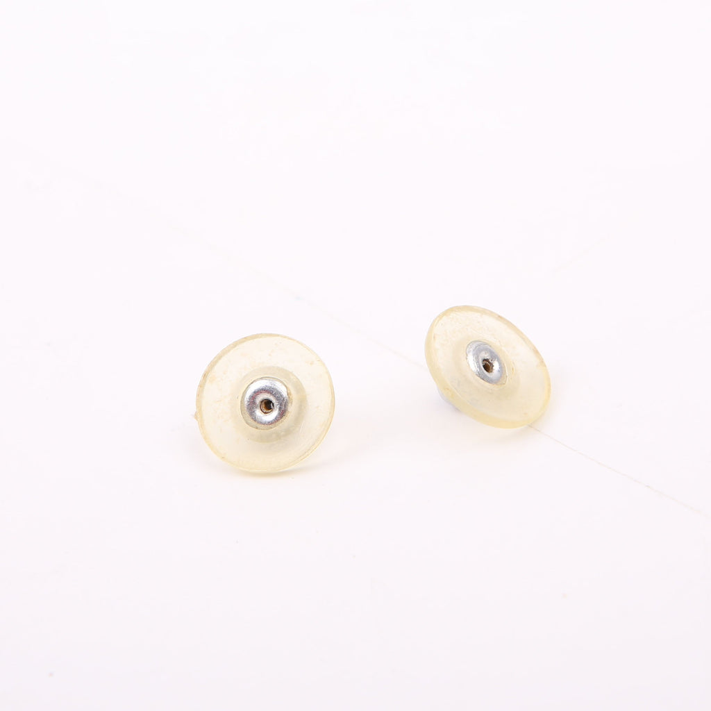 Chanel CC Logo Button Stud Earrings