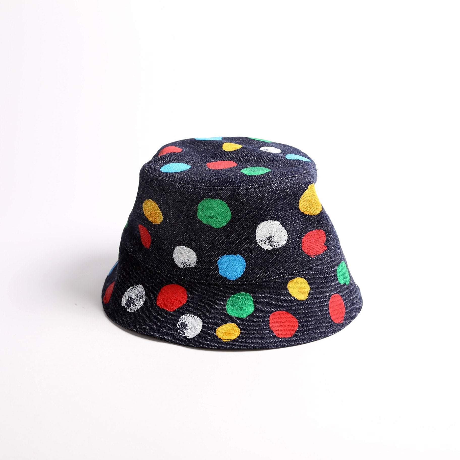 Louis Vuitton Bucket Denim Kusama Painted Dots Size Small