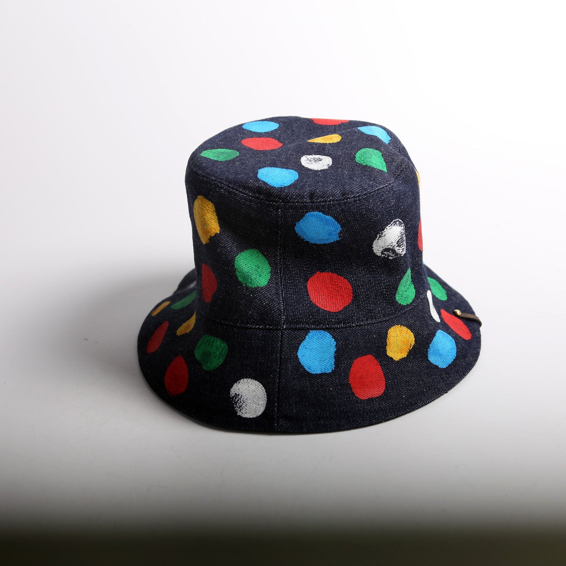 Louis Vuitton Bucket Denim Kusama Painted Dots Size Small
