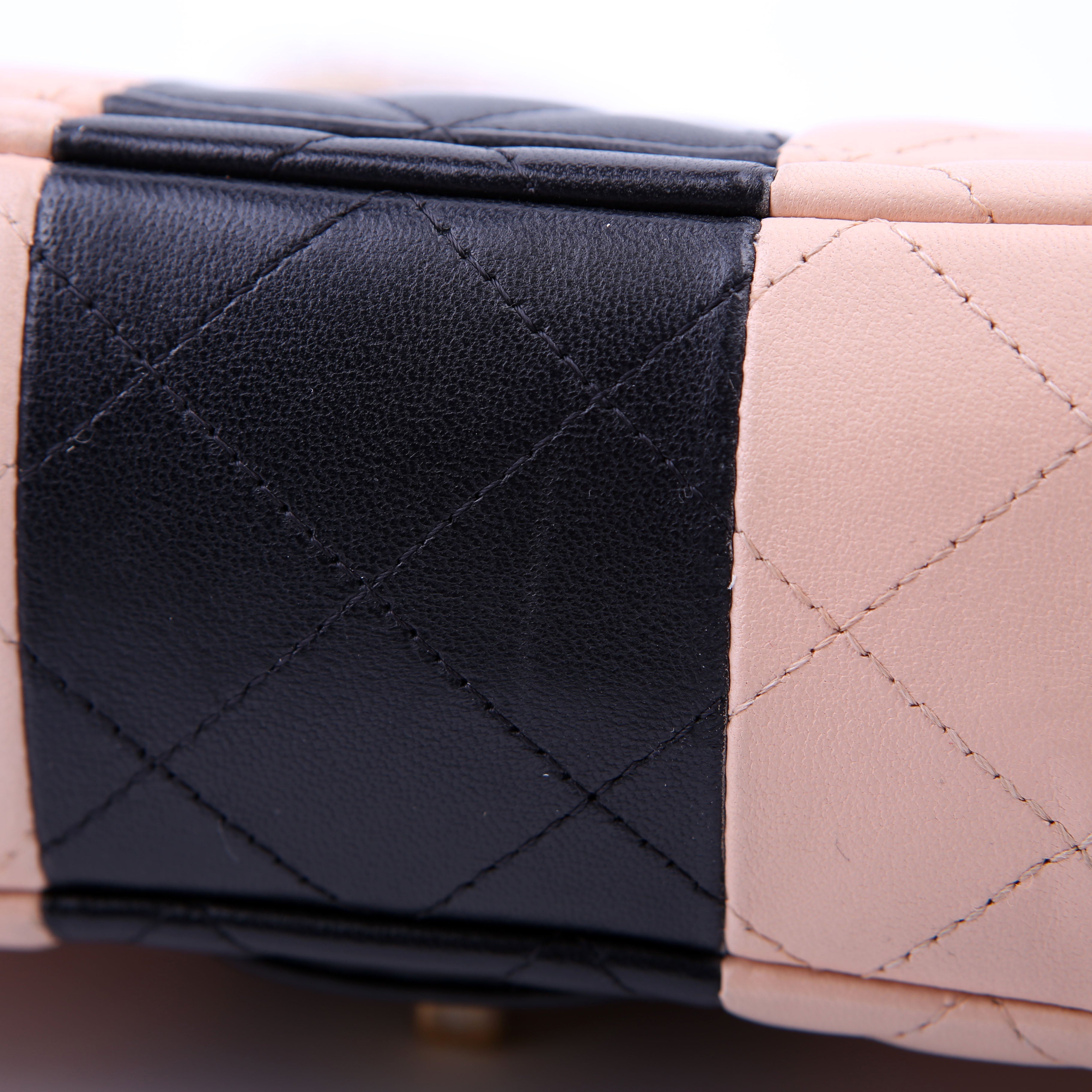 Chanel Classic Flap Mini Rectangle Lambskin RFID Black/Pink