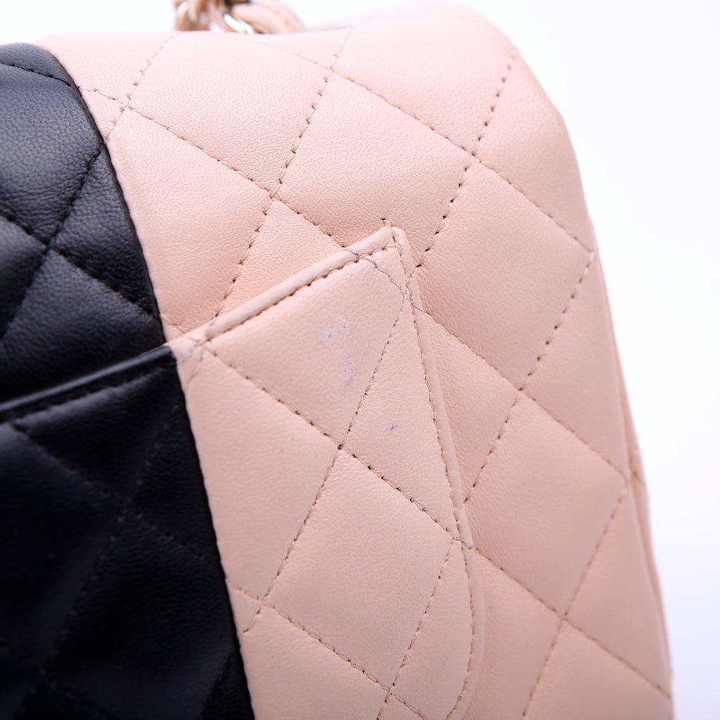 Chanel Classic Flap Mini Rectangle Lambskin RFID Black/Pink