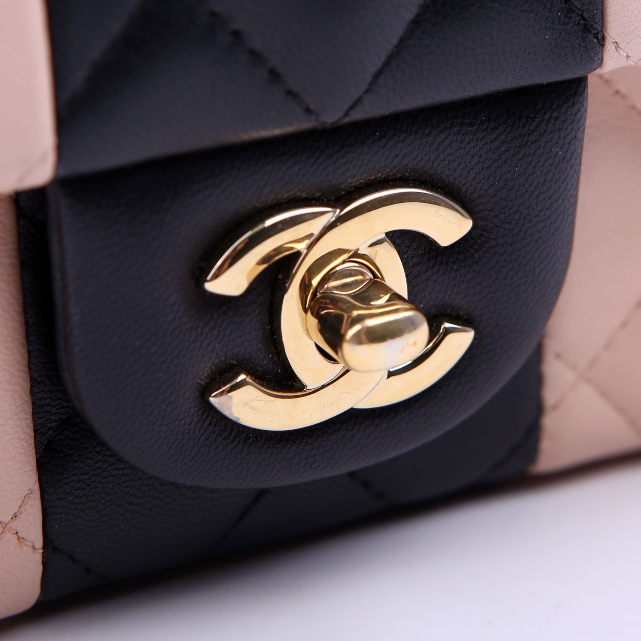 Chanel Classic Flap Mini Rectangle Lambskin RFID Black/Pink