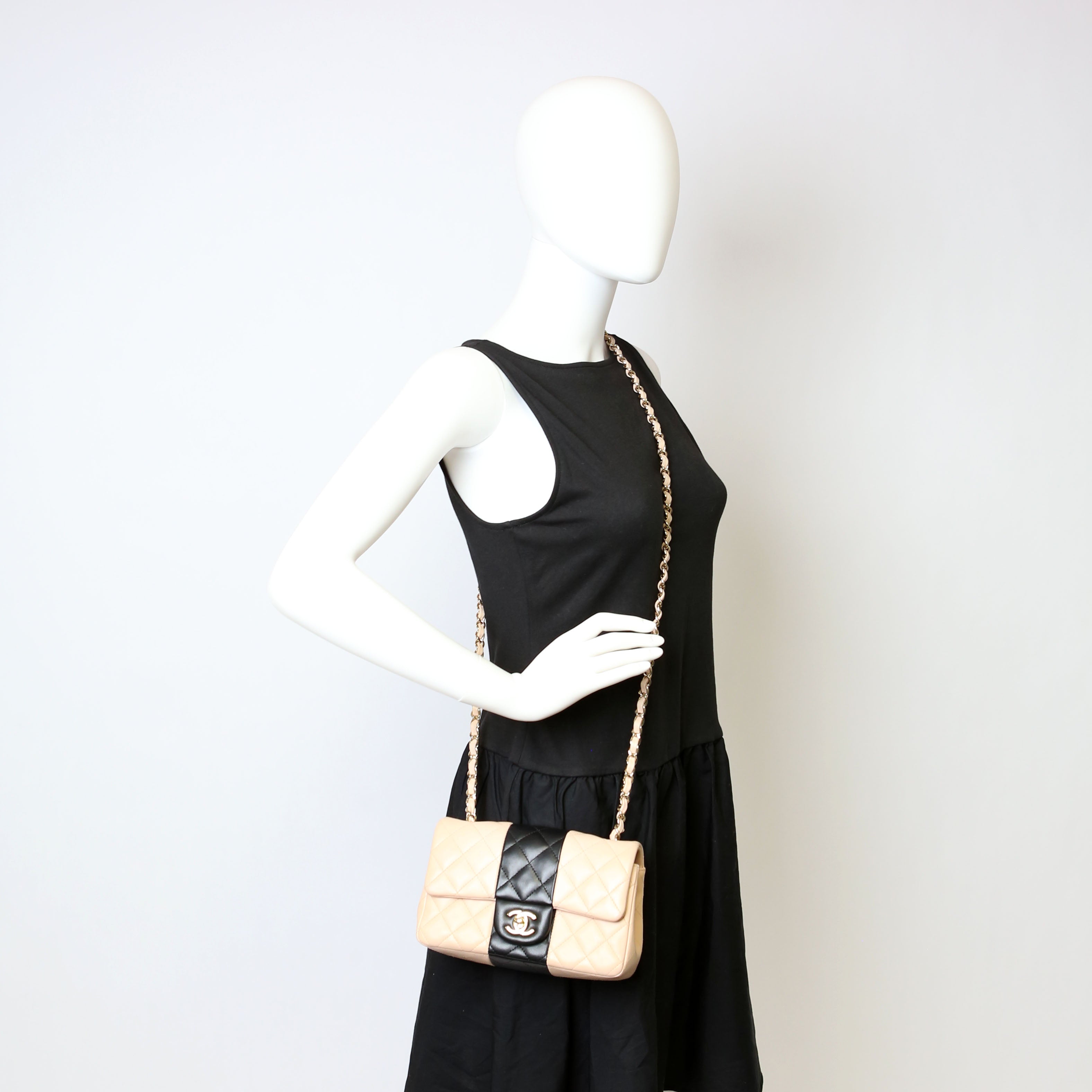 Chanel Classic Flap Mini Rectangle Lambskin RFID Black/Pink