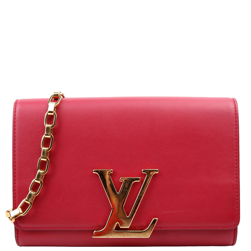 Louis Vuitton Louise MM Chain Bag Calfskin Red