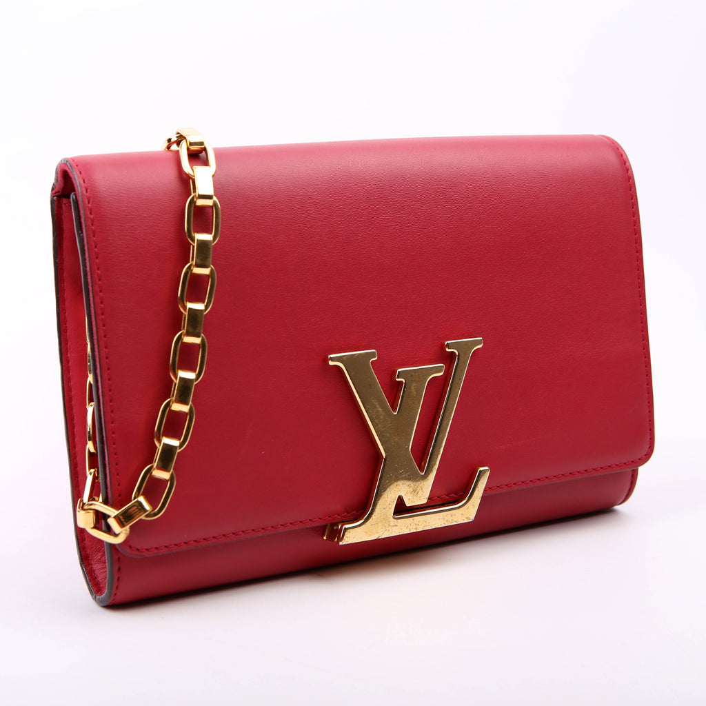 Louis Vuitton Louise MM Chain Bag Calfskin Red
