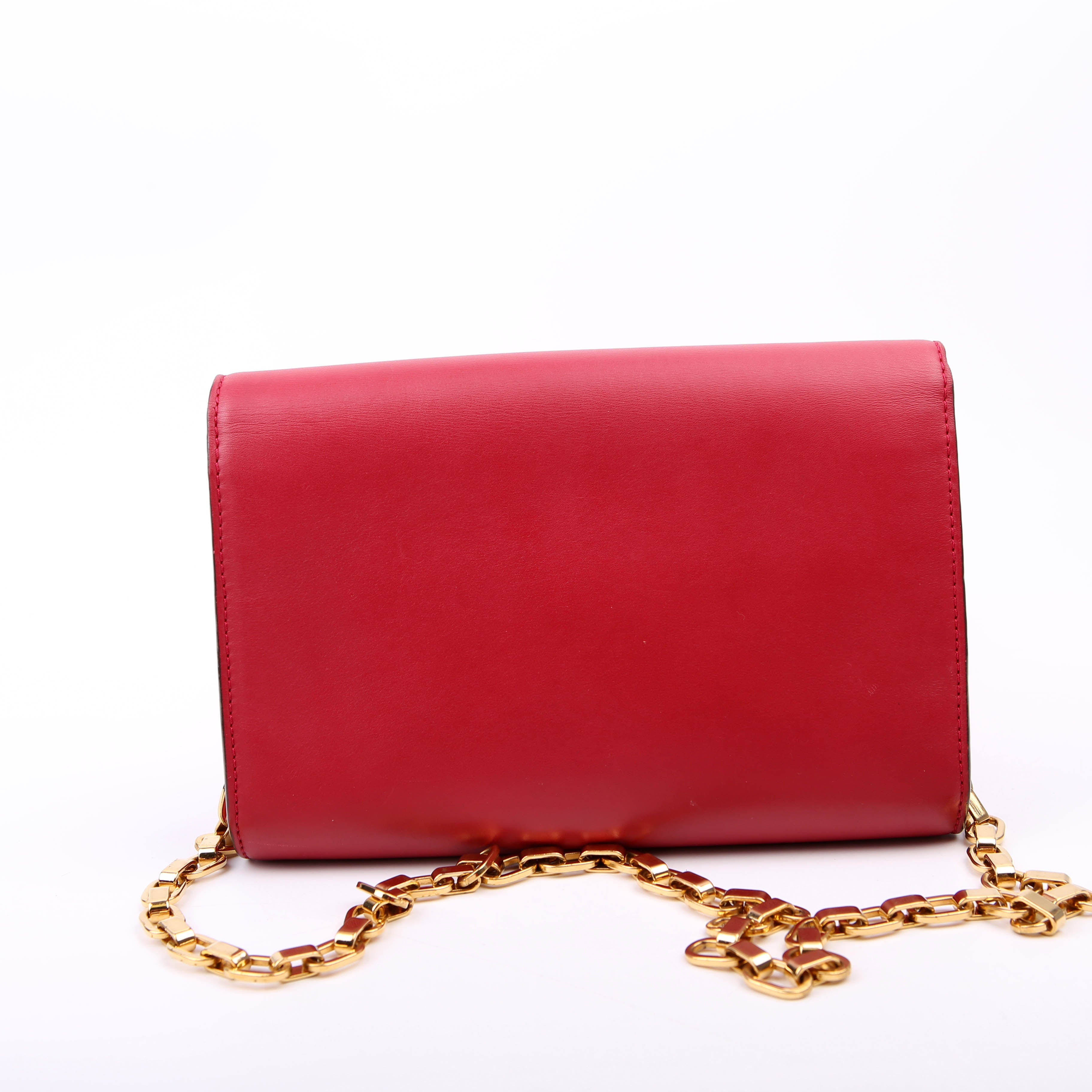 Louis Vuitton Louise MM Chain Bag Calfskin Red