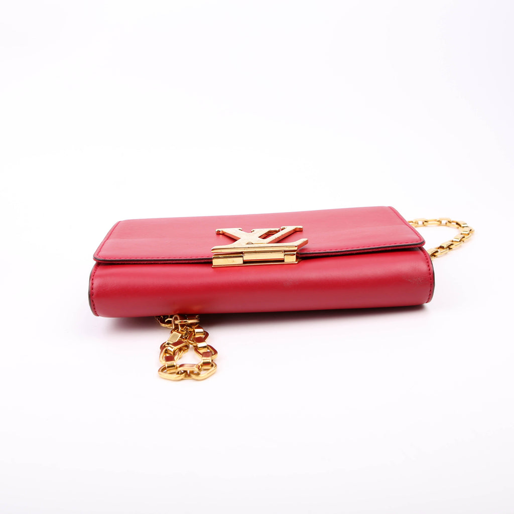 Louis Vuitton Louise MM Chain Bag Calfskin Red