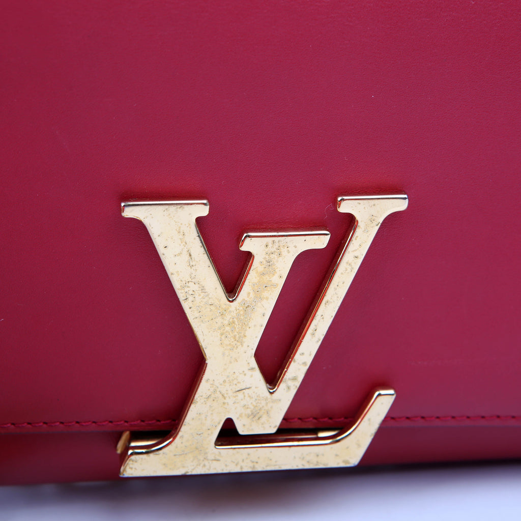 Louis Vuitton Louise MM Chain Bag Calfskin Red
