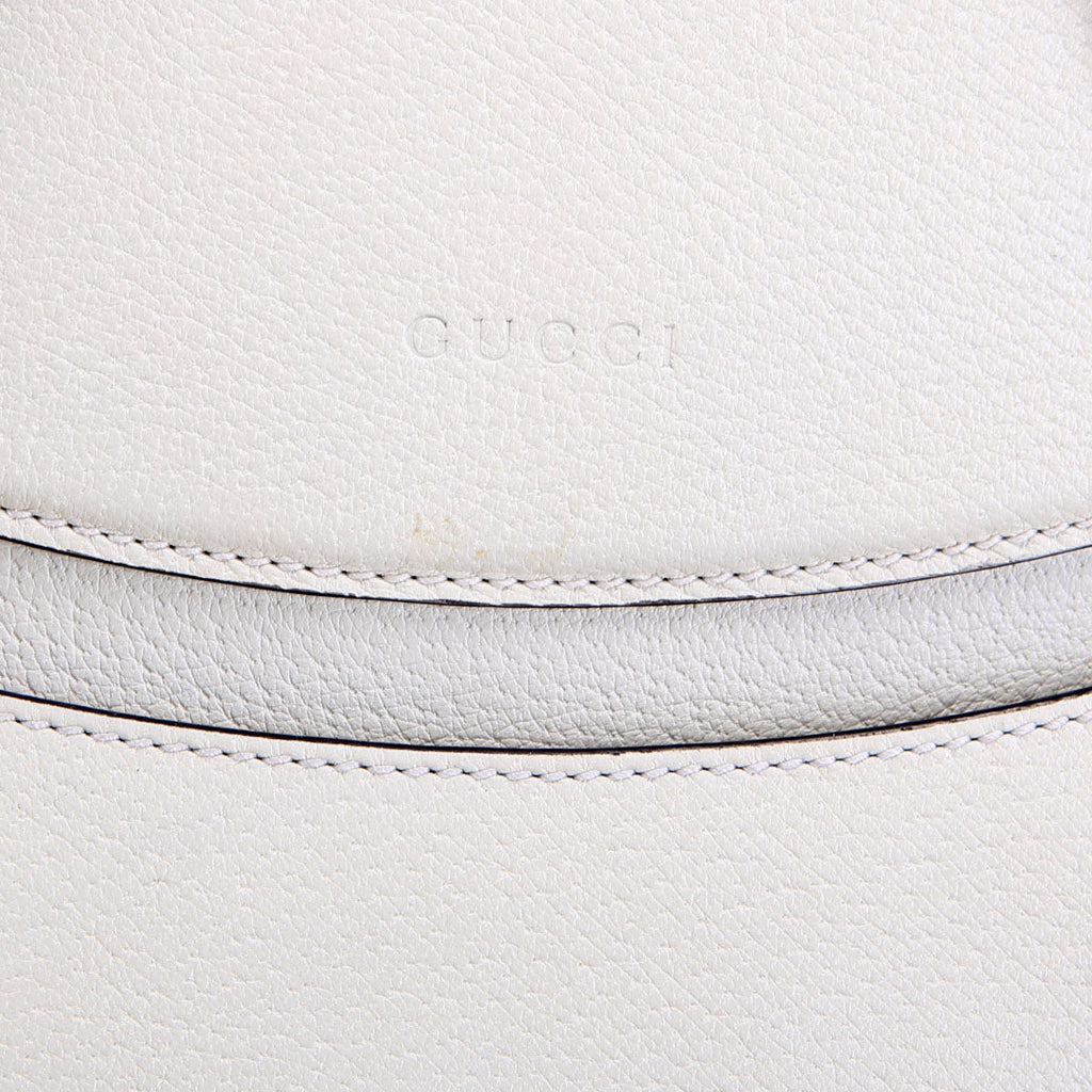 Gucci 505344 Totem Web Butterfly Top Handle Medium White