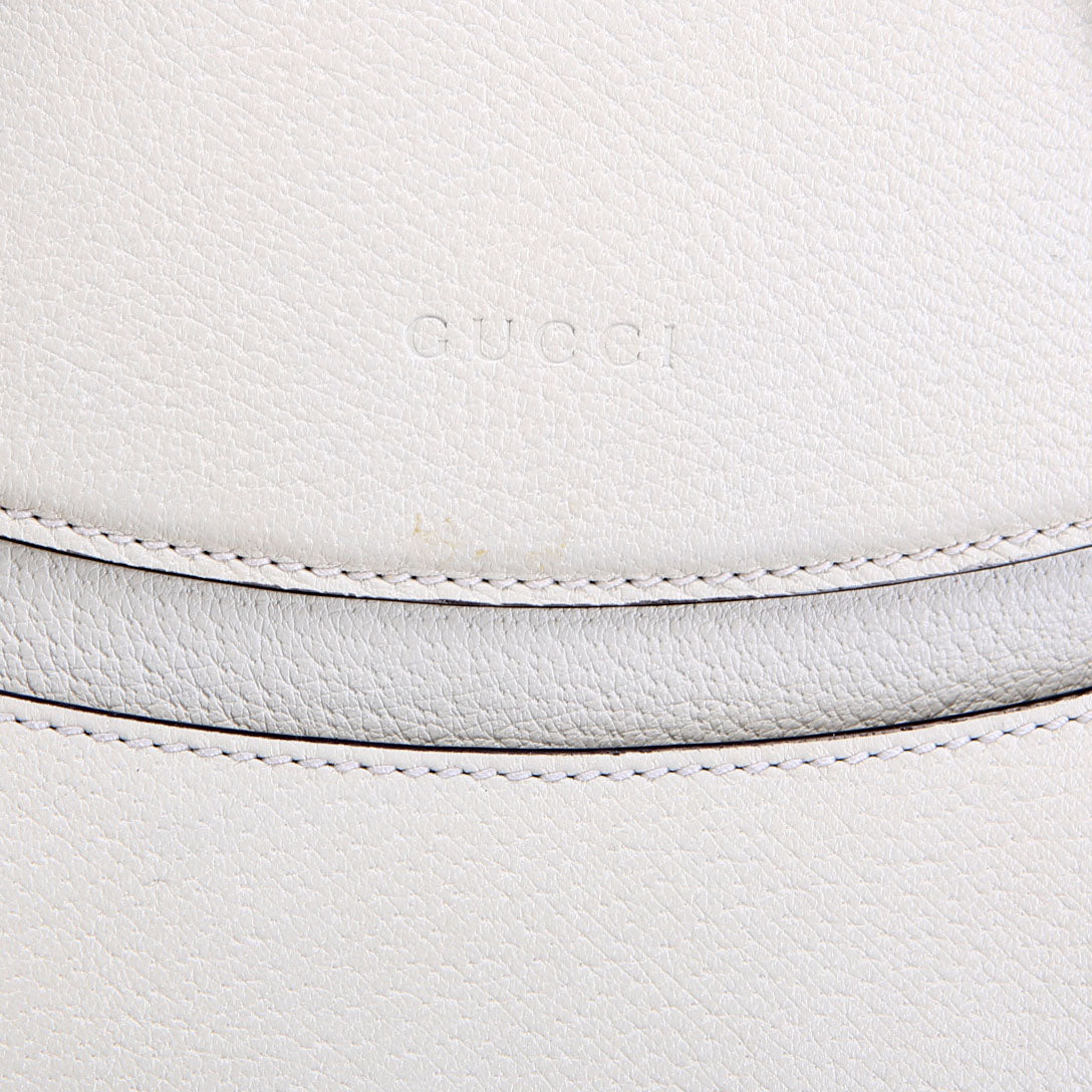 Gucci 505344 Totem Web Butterfly Top Handle Medium White