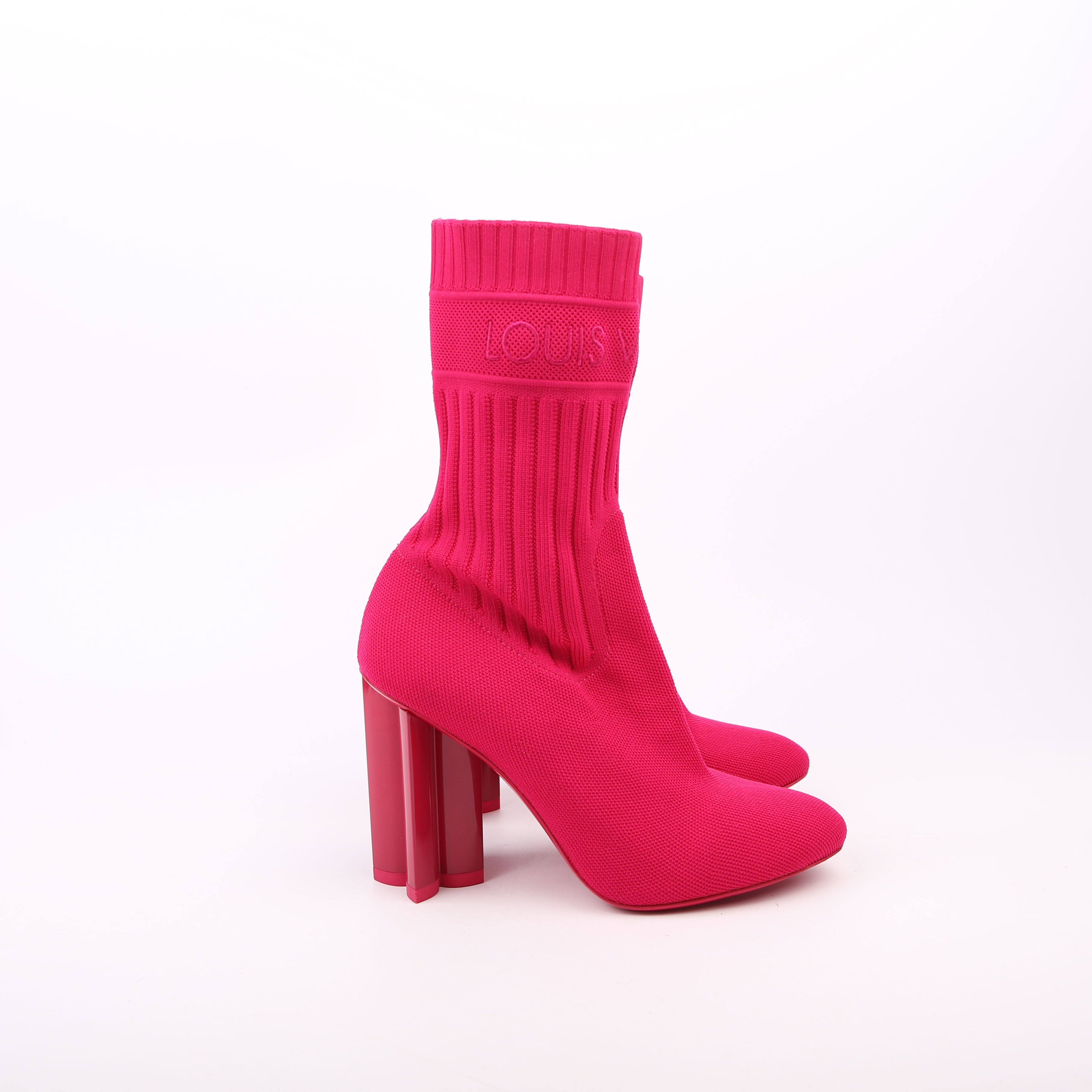 Louis Vuitton Silhouette Ankle Booties Size 37 Pink