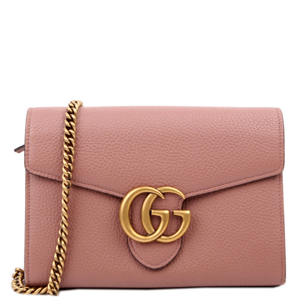 Gucci 401232 Marmont Chain Wallet Pink