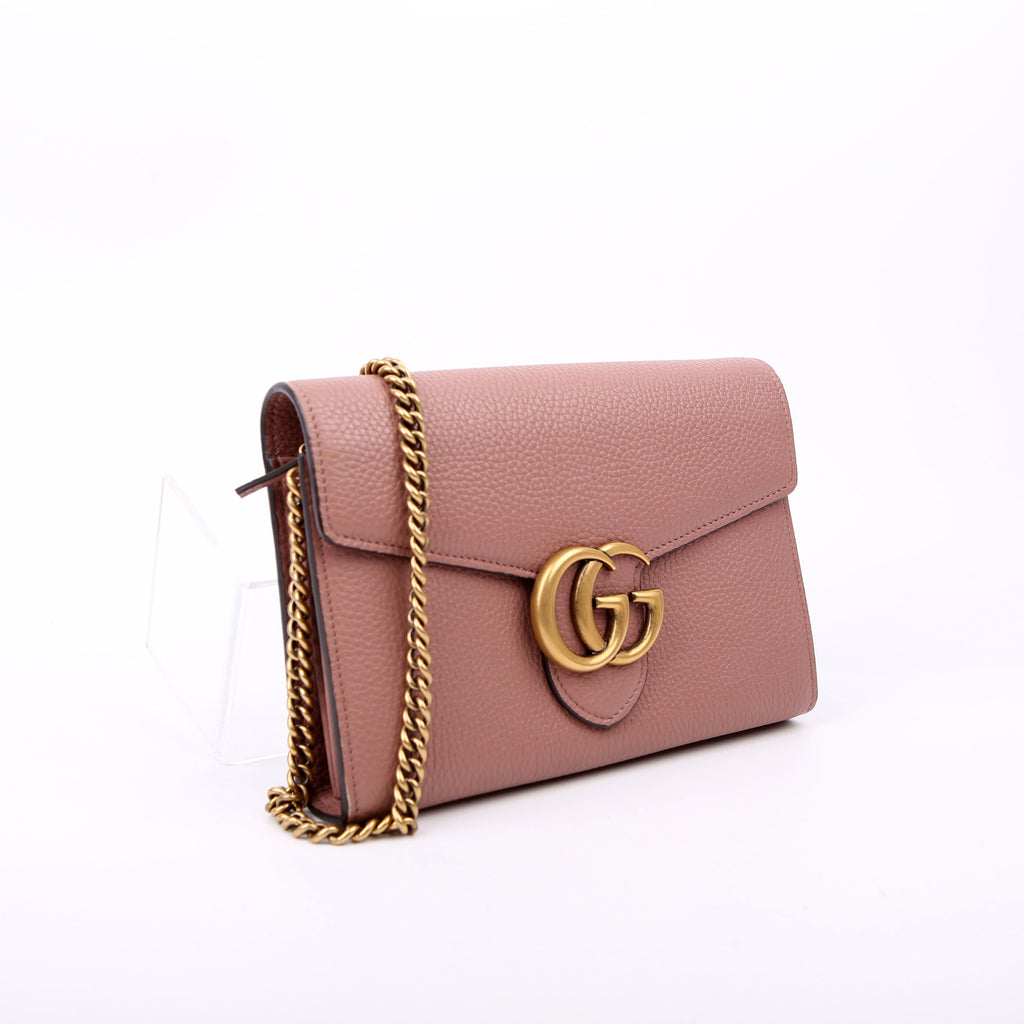 Gucci 401232 Marmont Chain Wallet Pink