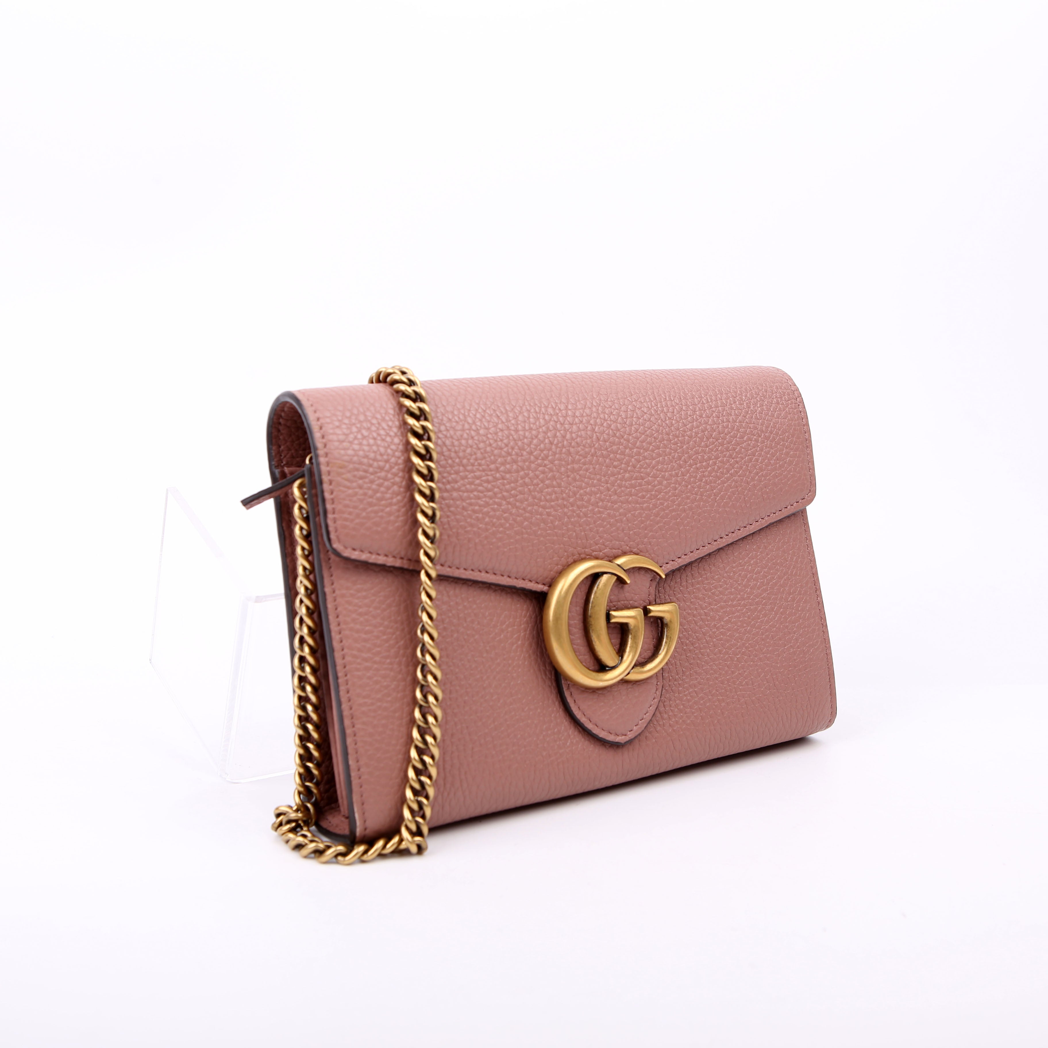 Gucci 401232 Marmont Chain Wallet Pink