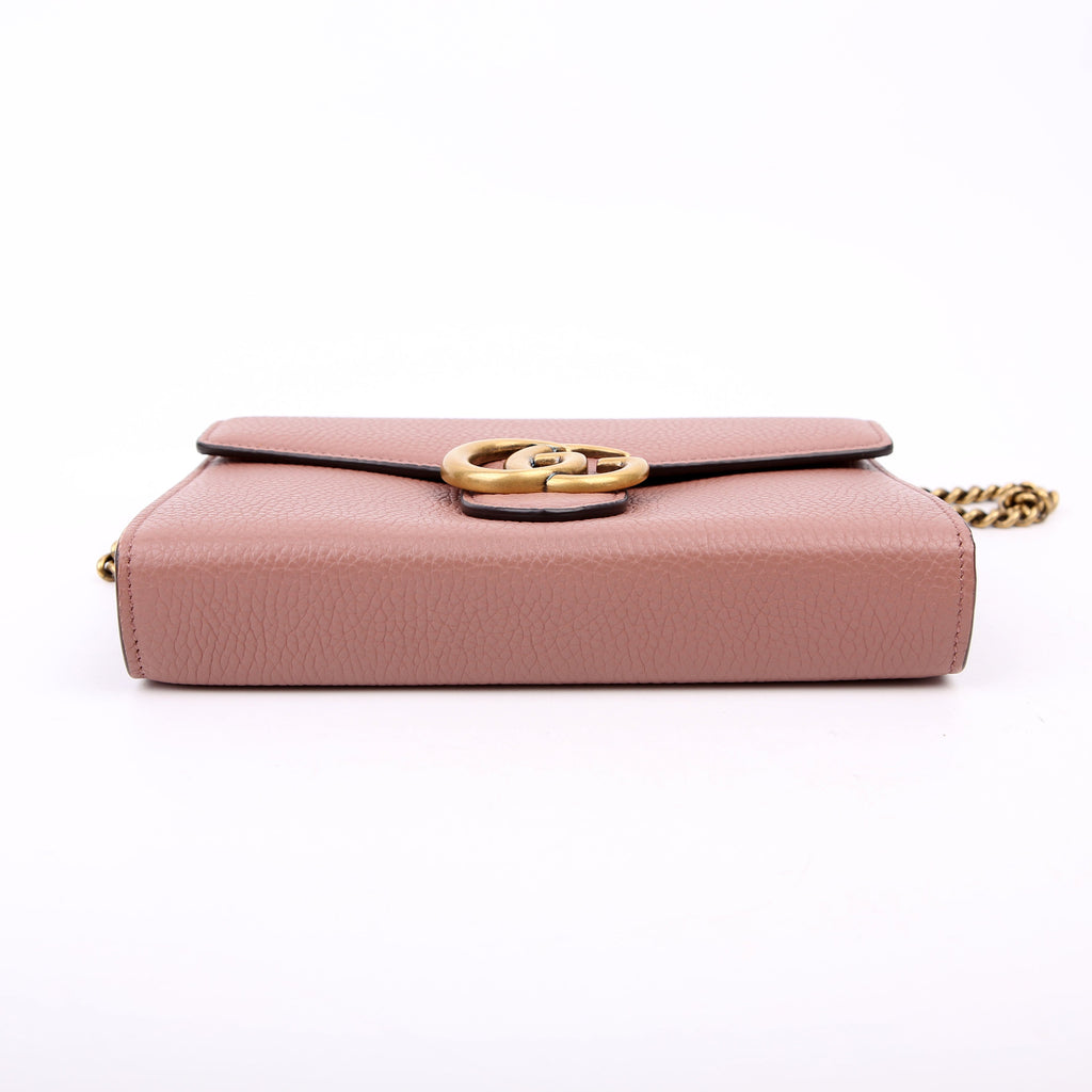 Gucci 401232 Marmont Chain Wallet Pink