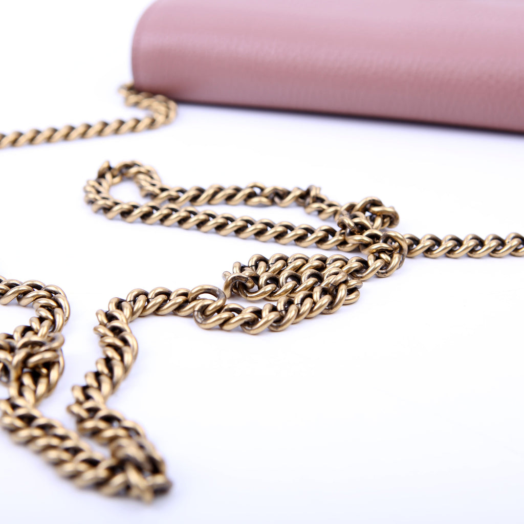 Gucci 401232 Marmont Chain Wallet Pink