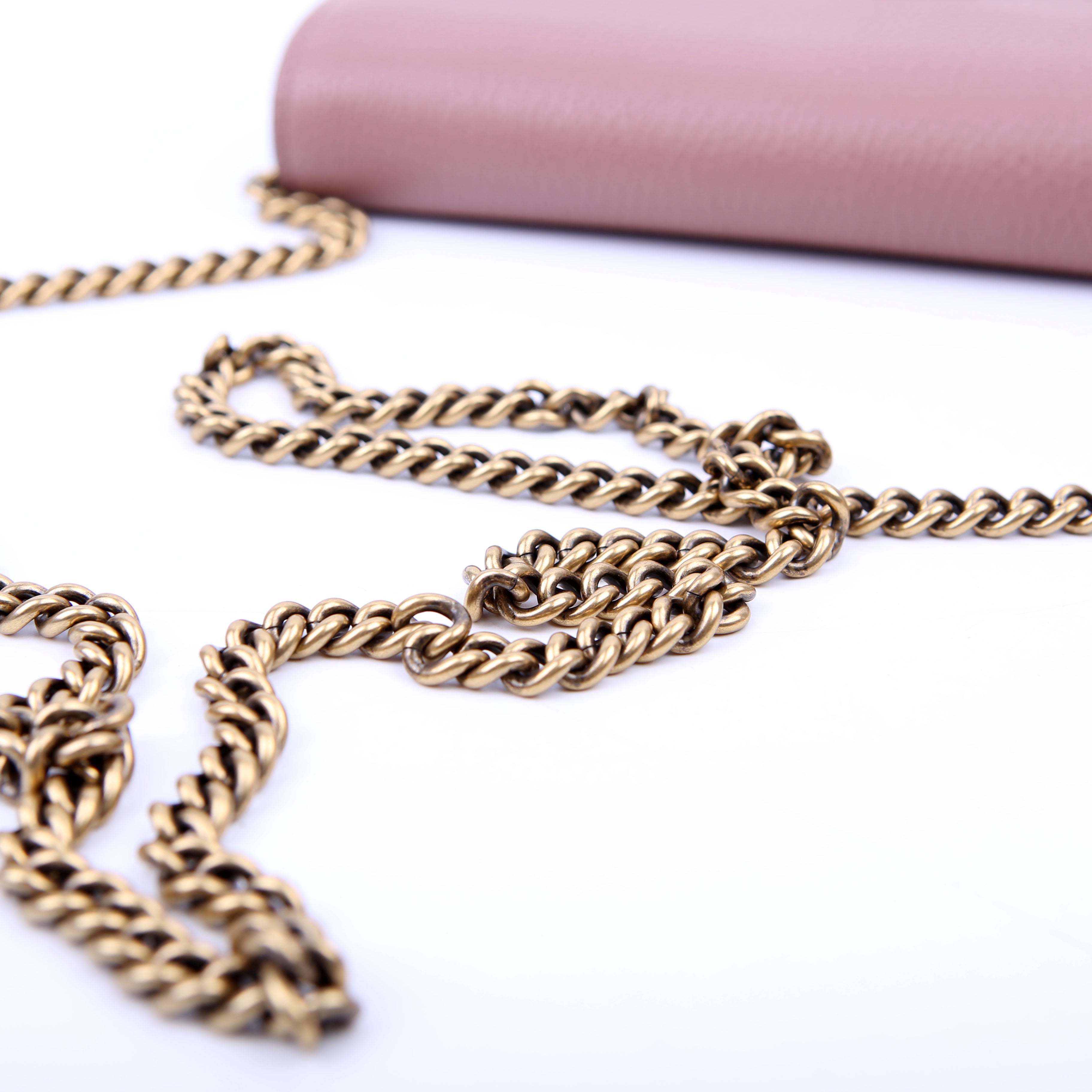 Gucci 401232 Marmont Chain Wallet Pink