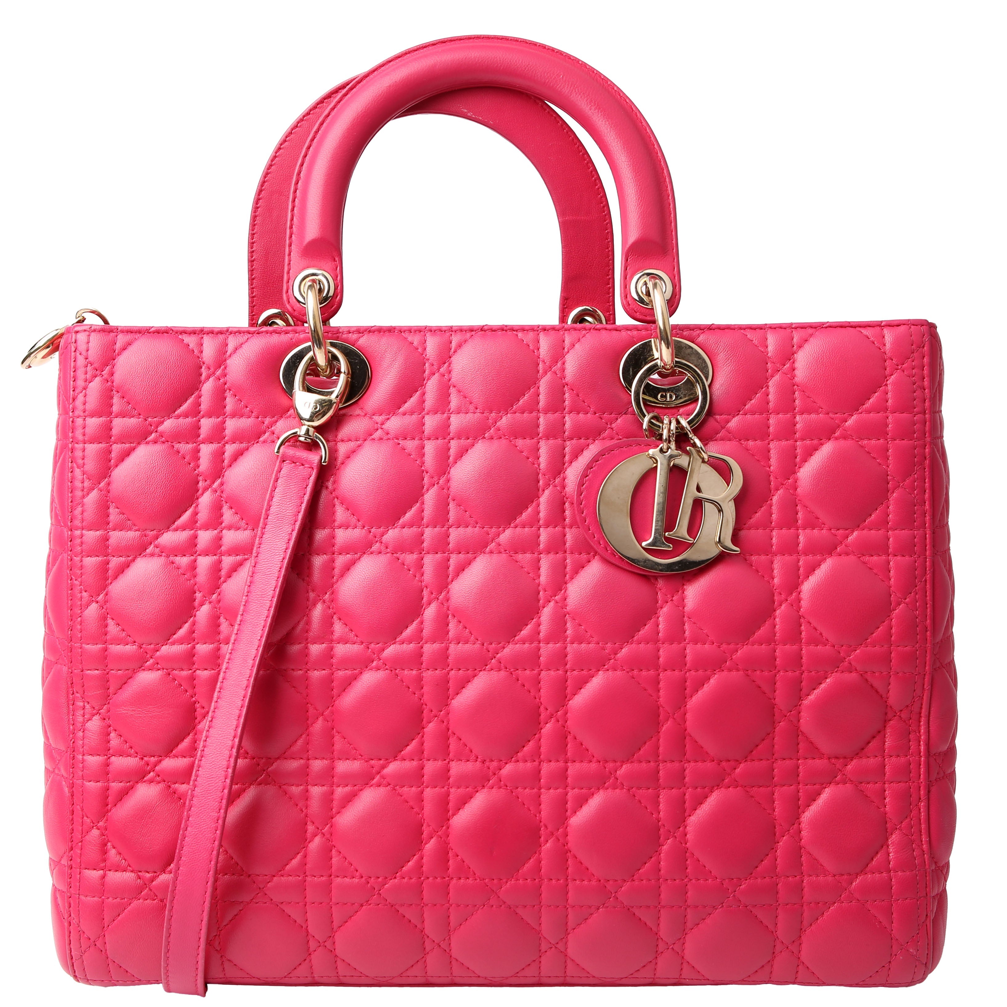 Christian Dior Lady Dior Large Lambskin Pink
