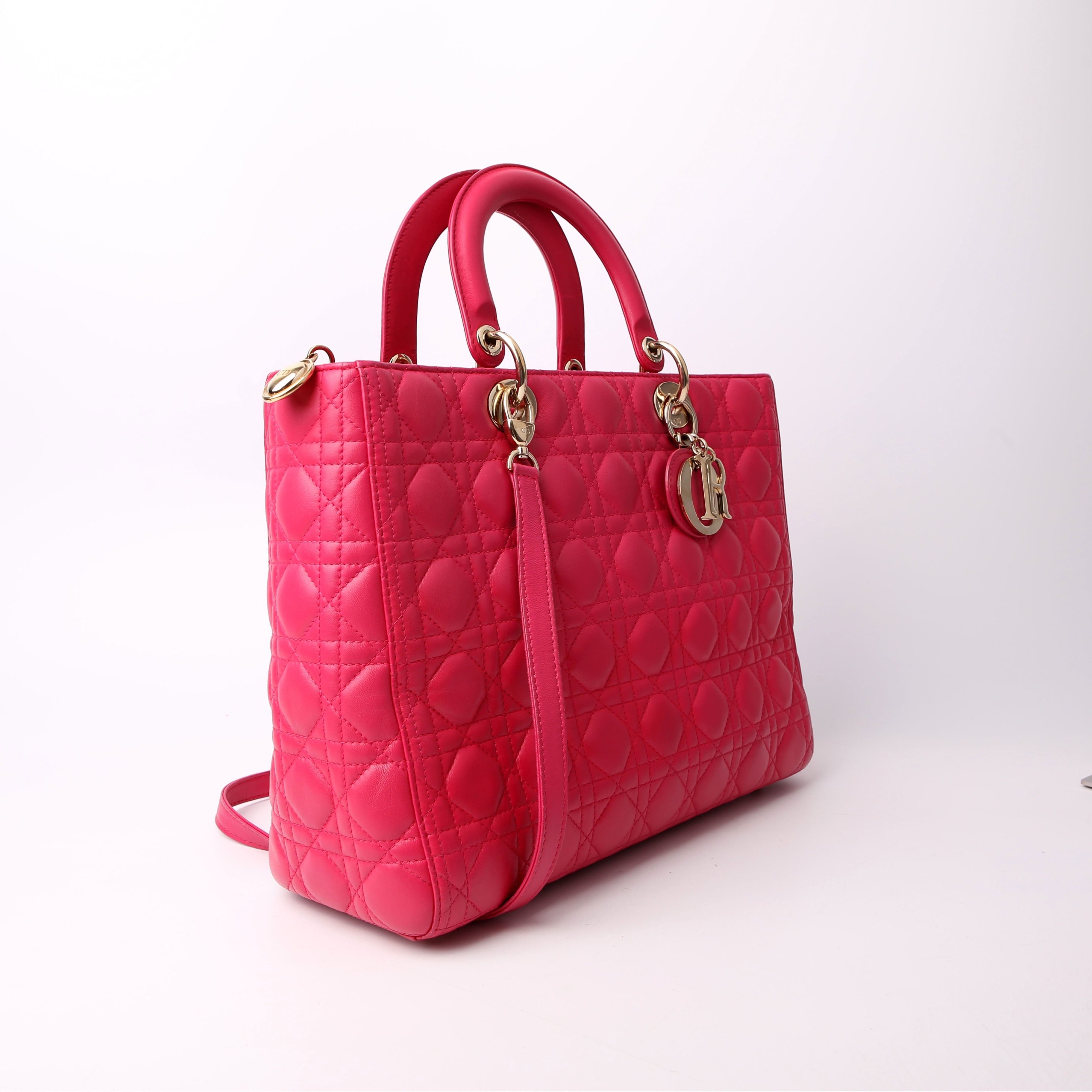 Christian Dior Lady Dior Large Lambskin Pink