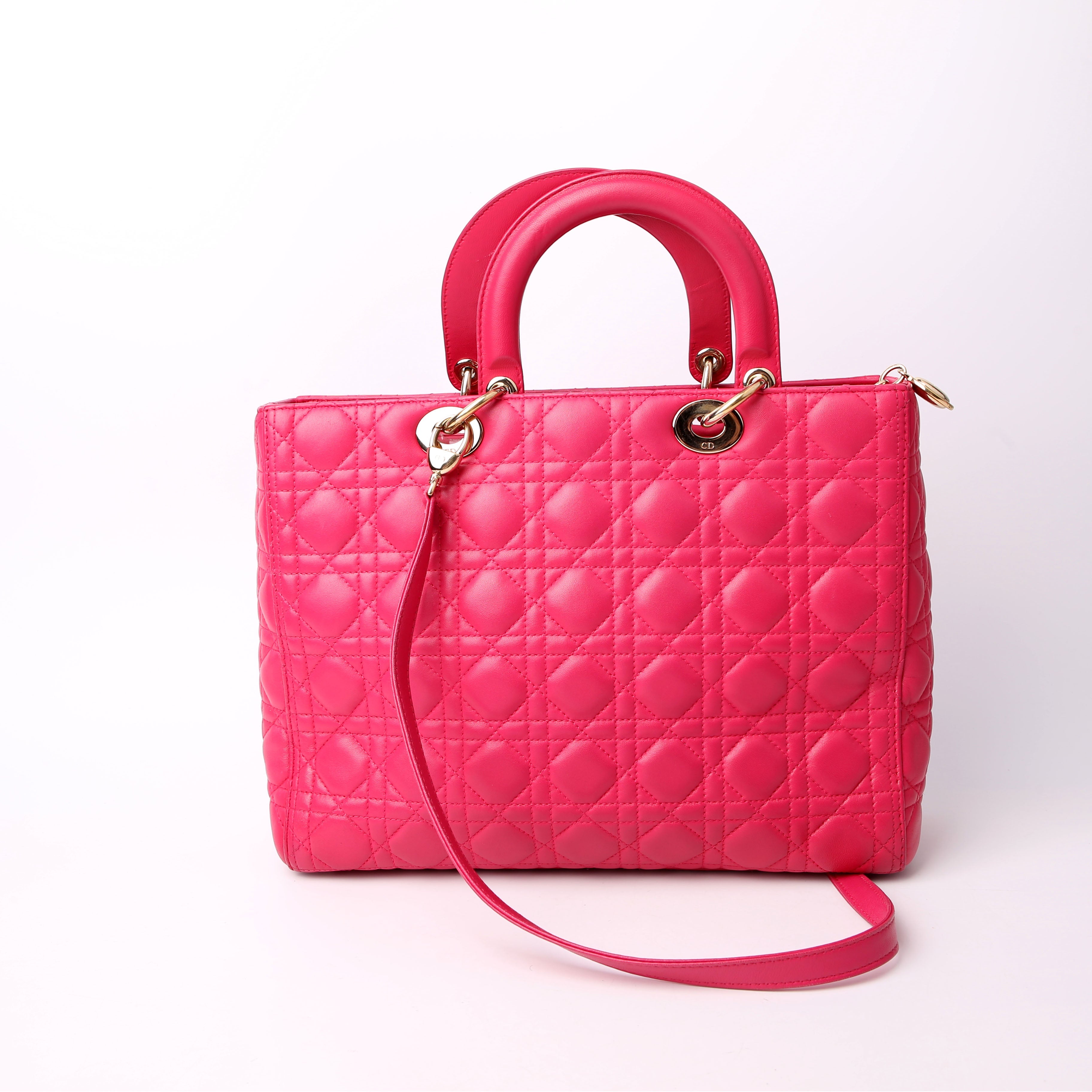 Christian Dior Lady Dior Large Lambskin Pink