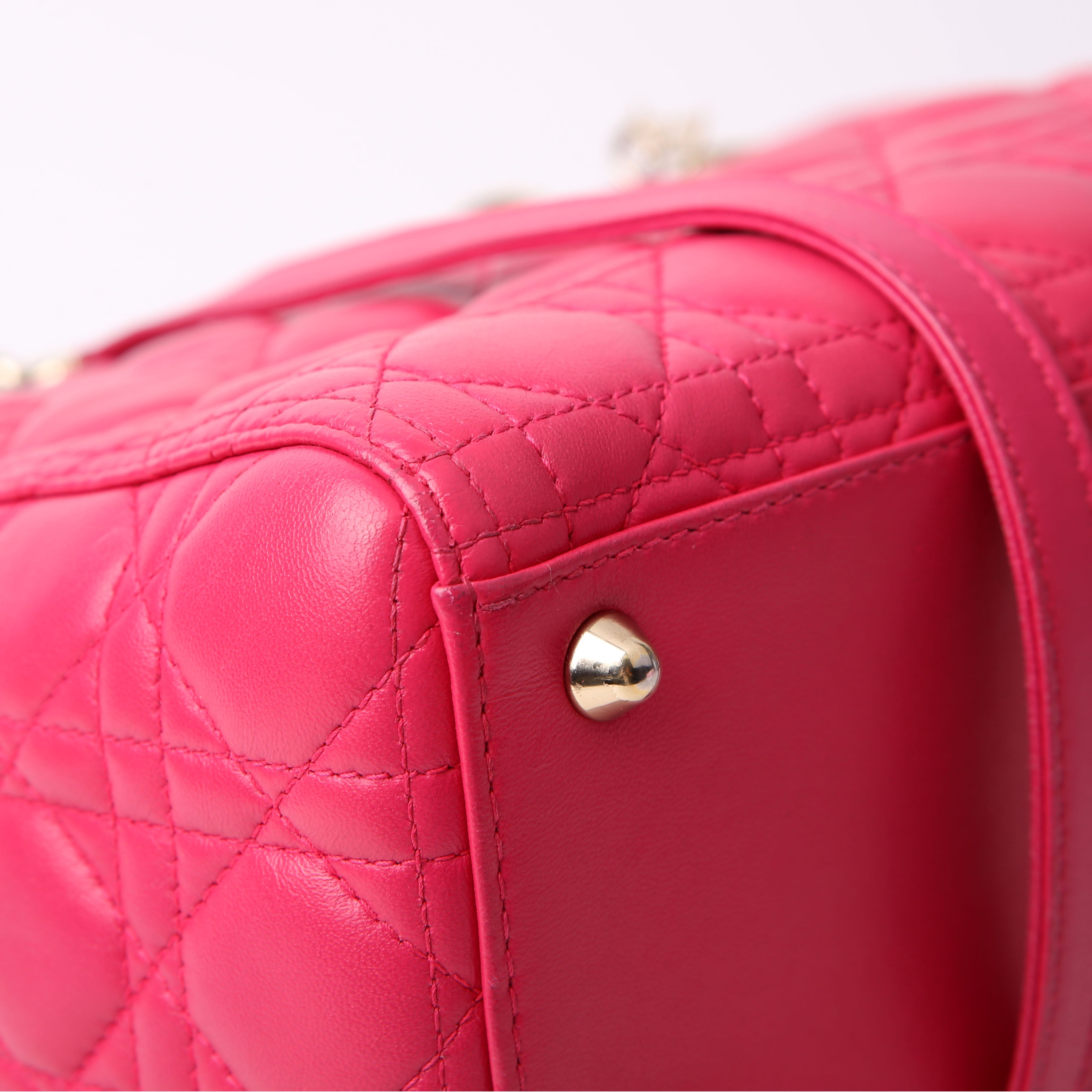 Christian Dior Lady Dior Large Lambskin Pink