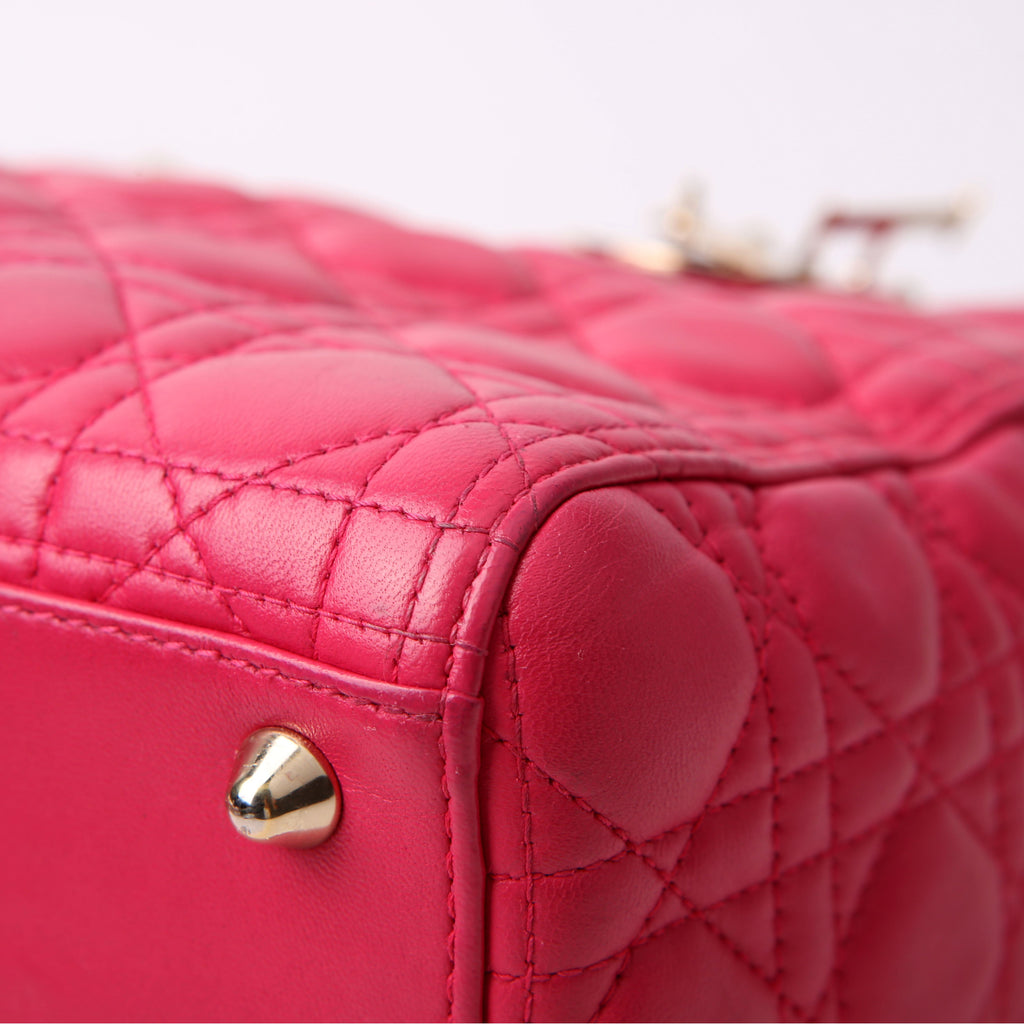 Christian Dior Lady Dior Large Lambskin Pink