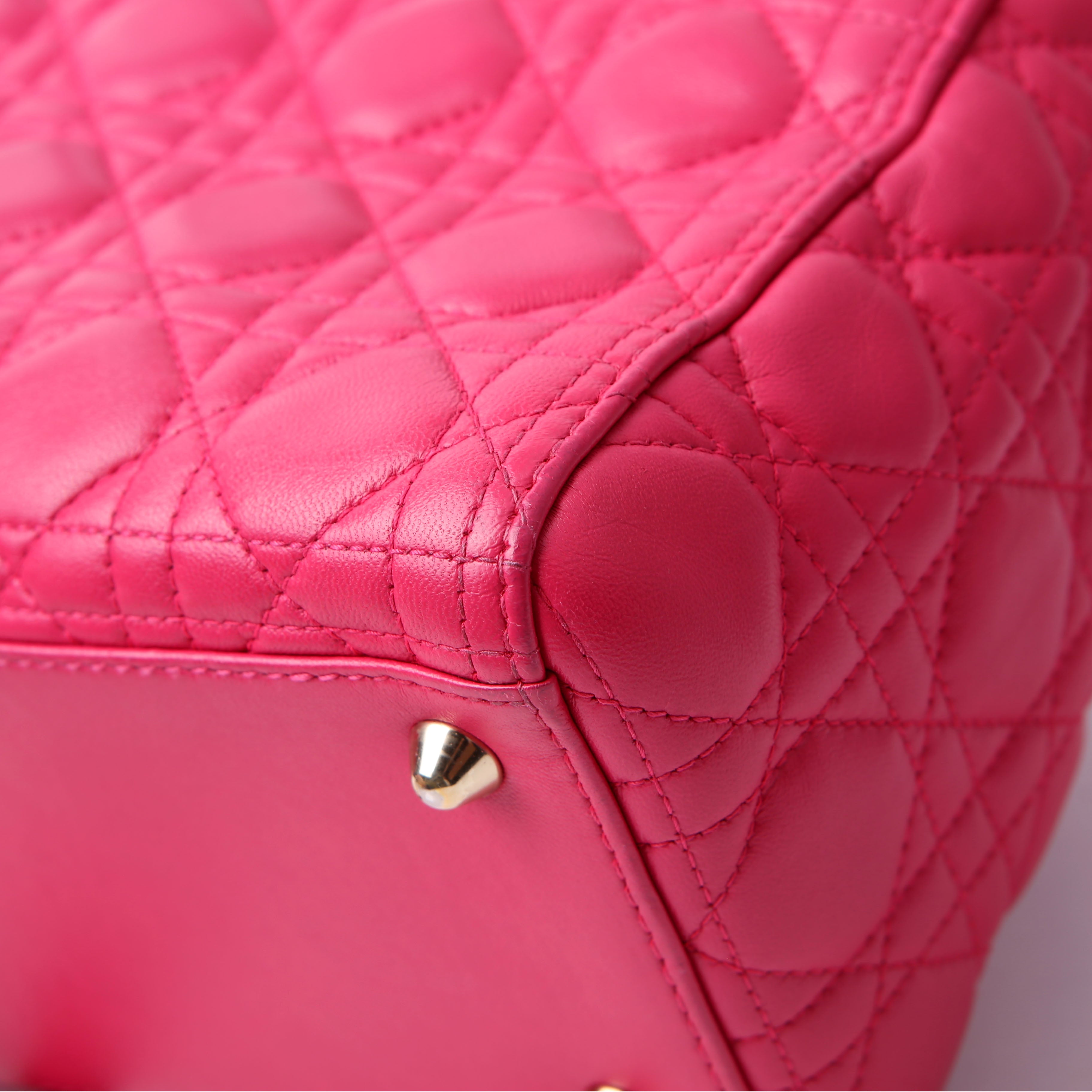Christian Dior Lady Dior Large Lambskin Pink