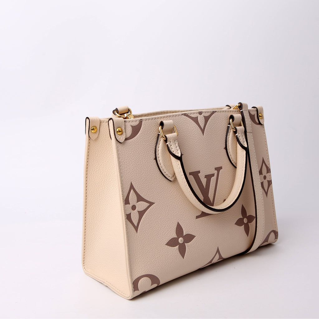 Louis Vuitton ONTHEGO PM Bicolor Empreinte Cream/Taupe