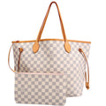 Louis Vuitton Neverfull With wallet mm Damier Azur Blue/Pink