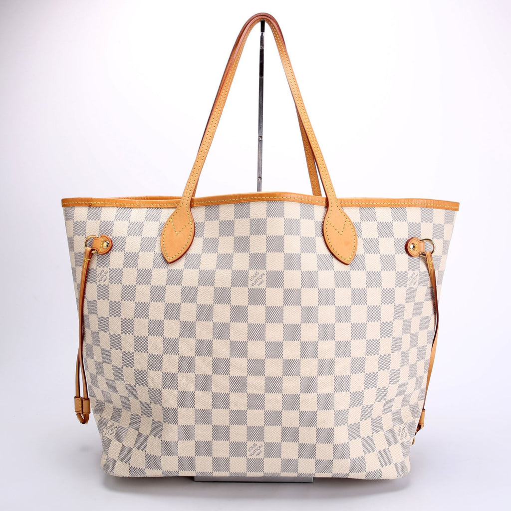Louis Vuitton Neverfull With wallet mm Damier Azur Blue/Pink