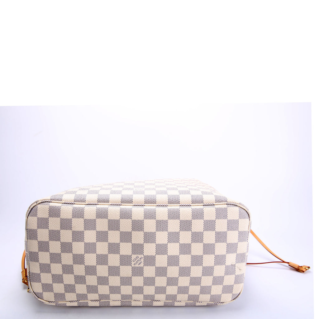 Louis Vuitton Neverfull With wallet mm Damier Azur Blue/Pink