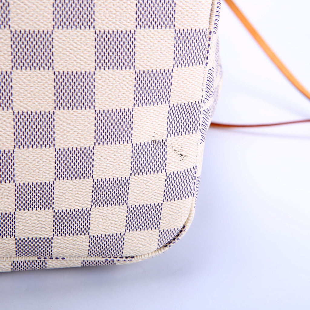 Louis Vuitton Neverfull With wallet mm Damier Azur Blue/Pink