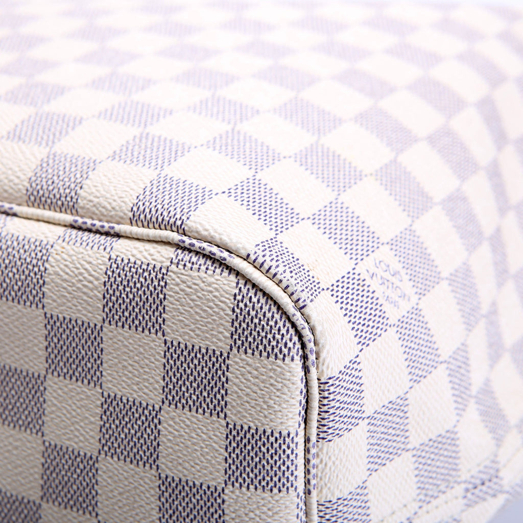 Louis Vuitton Neverfull With wallet mm Damier Azur Blue/Pink