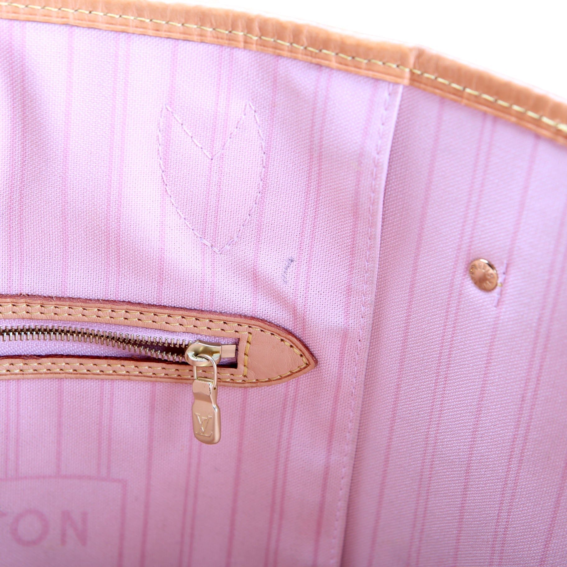 Louis Vuitton Neverfull With wallet mm Damier Azur Blue/Pink