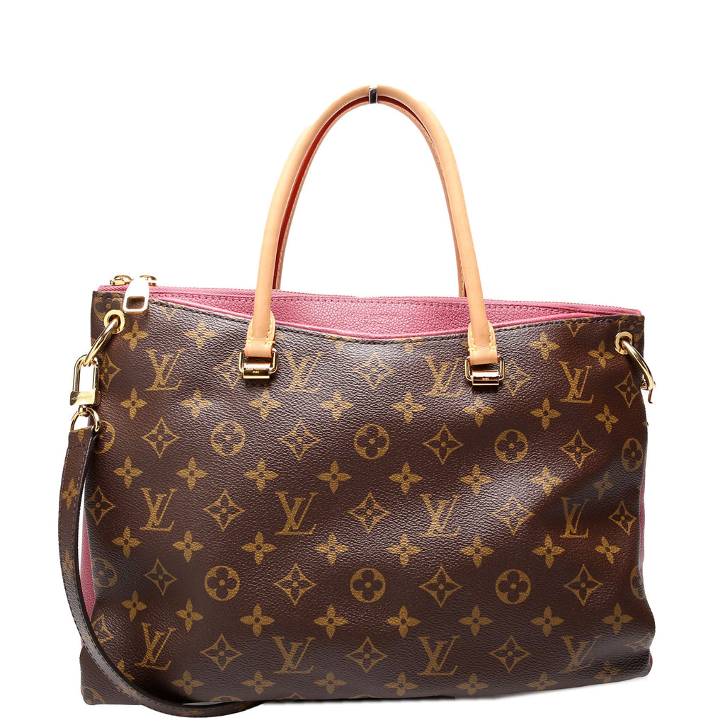 Louis Vuitton Pallas Tote Monogram Leather Side Berry