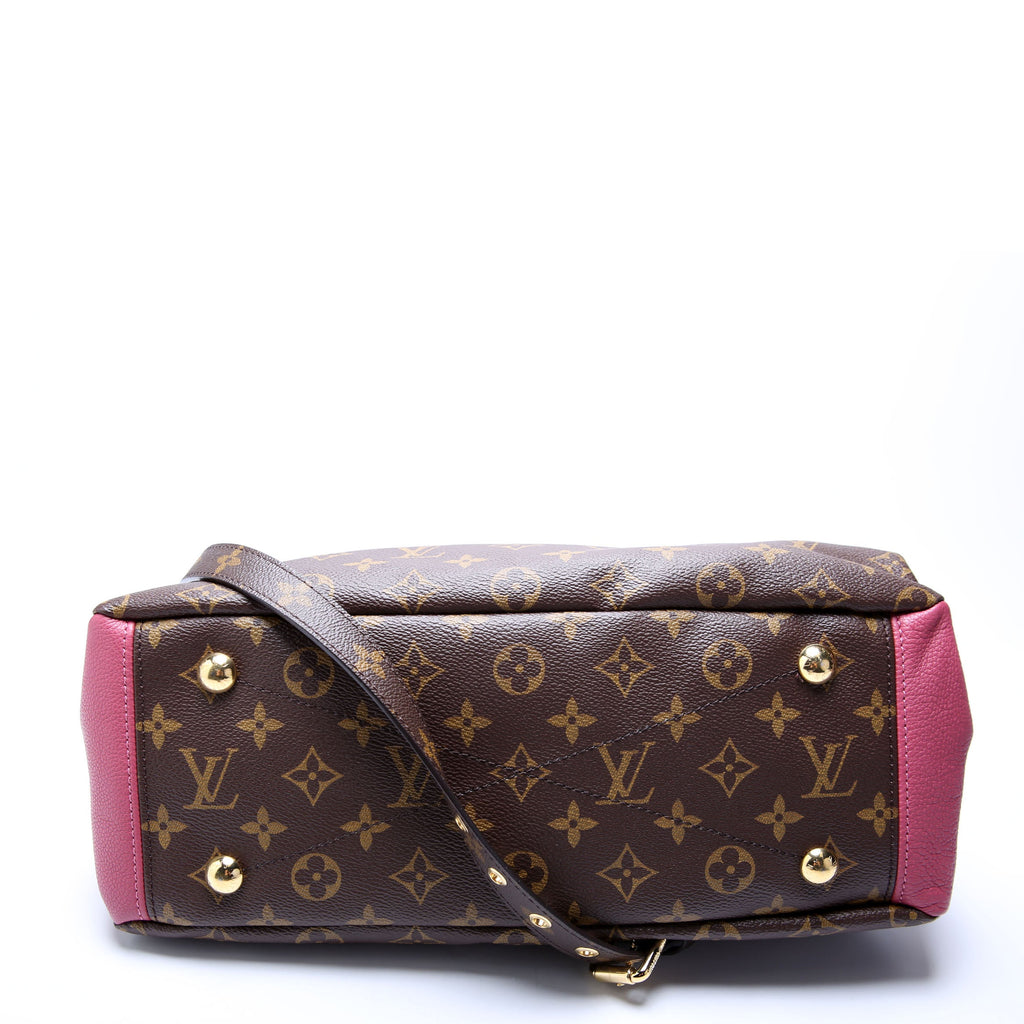 Louis Vuitton Pallas Tote Monogram Leather Side Berry