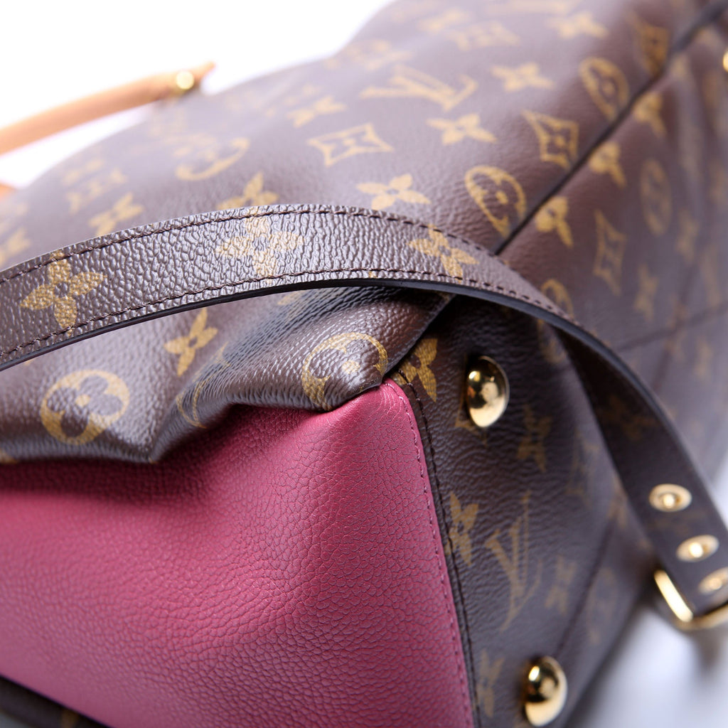 Louis Vuitton Pallas Tote Monogram Leather Side Berry