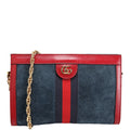 Gucci 503877 Ophidia Suede Shoulder Small Navy/Red
