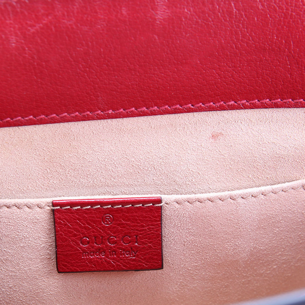 Gucci 503877 Ophidia Suede Shoulder Small Navy/Red