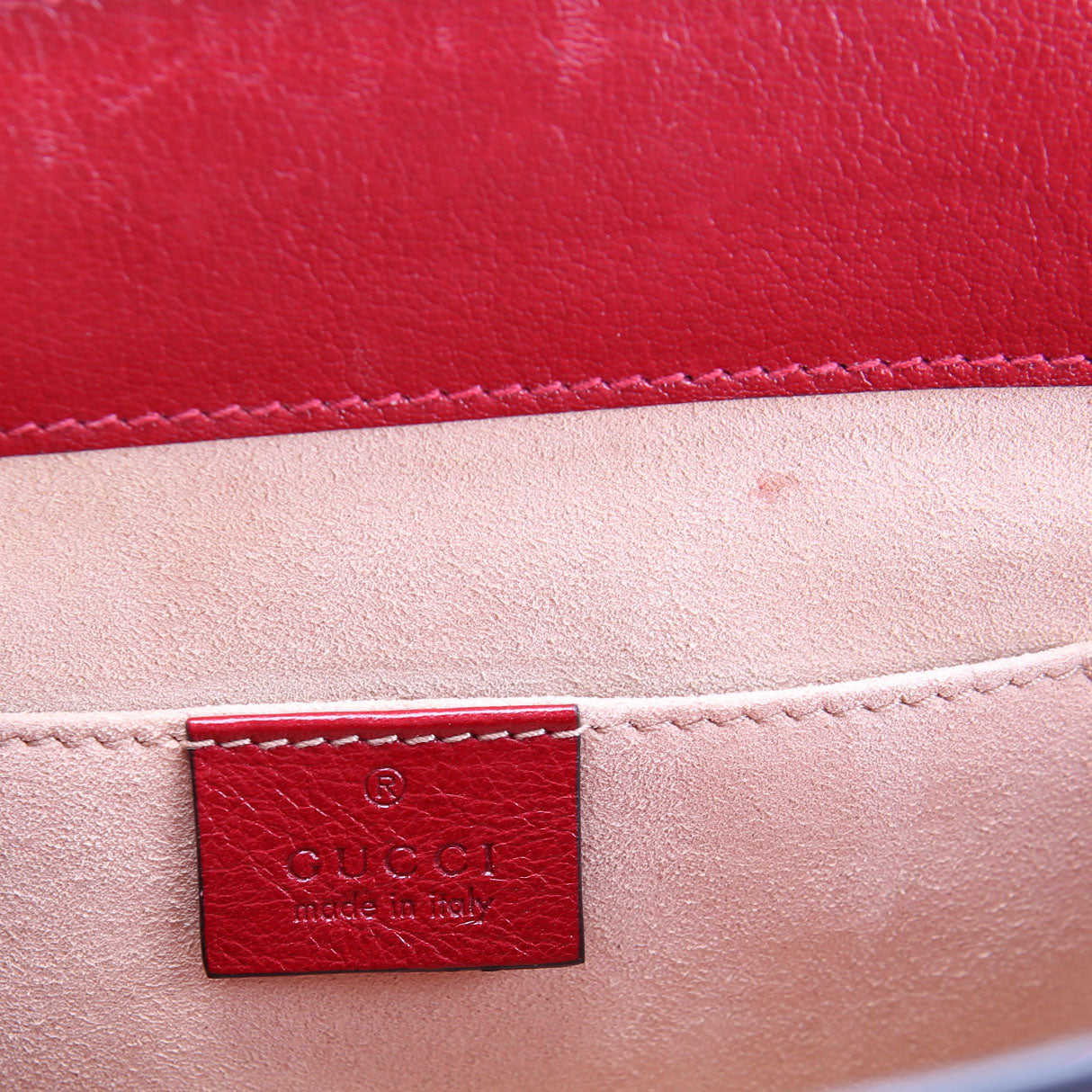 Gucci 503877 Ophidia Suede Shoulder Small Navy/Red