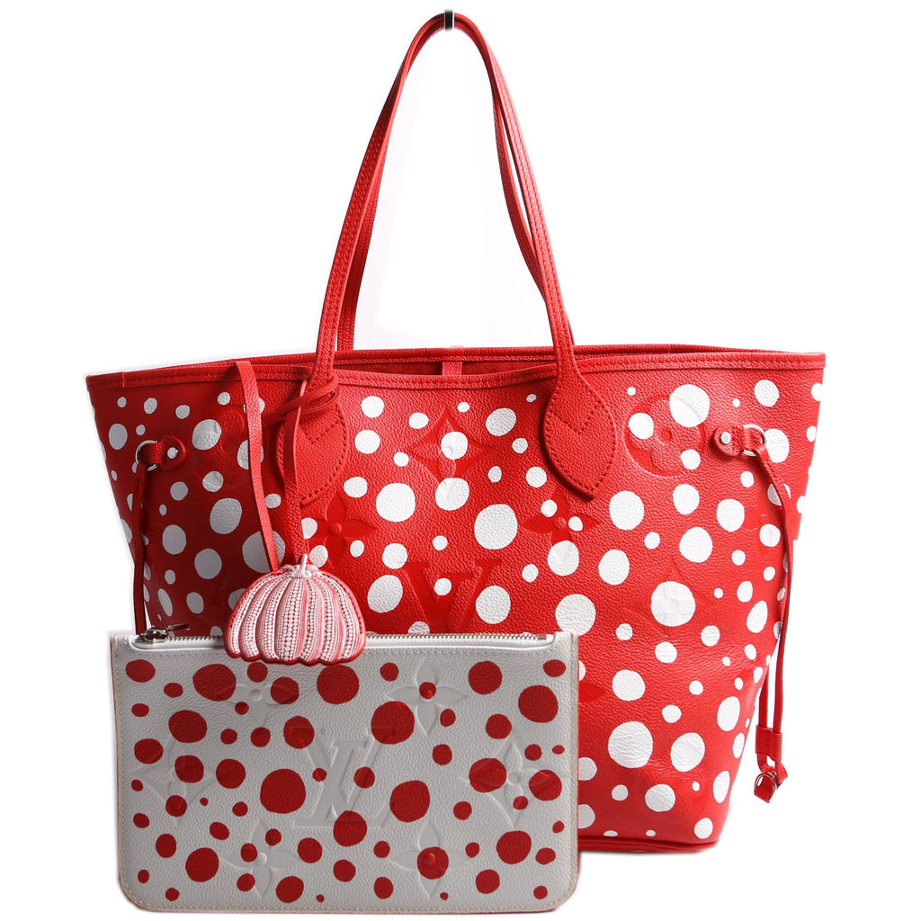 Louis Vuitton LV x YK Infinity Dots Neverfull with Wallet MM Empreinte Red and White