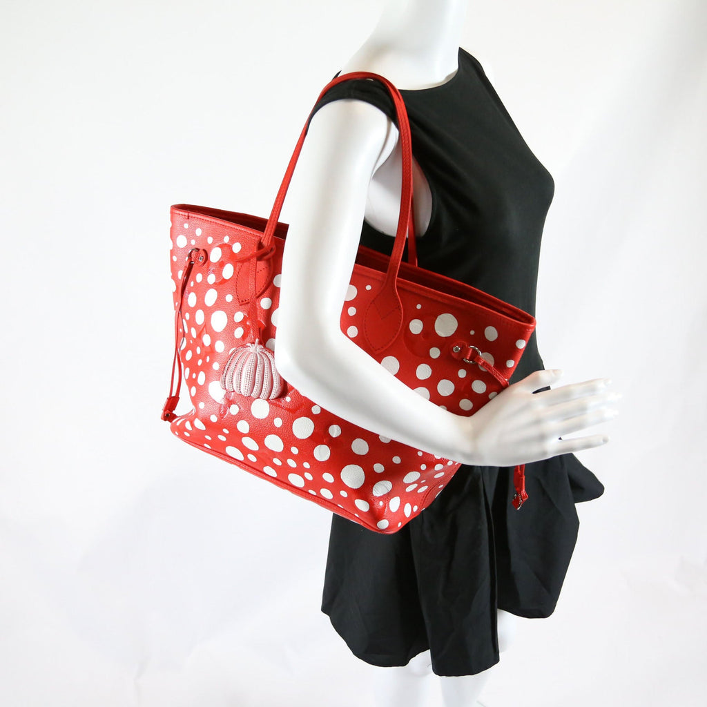 Louis Vuitton LV x YK Infinity Dots Neverfull with Wallet MM Empreinte Red and White