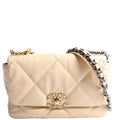 Chanel Quilted Goatskin 19 Medium Flap 30M Tan