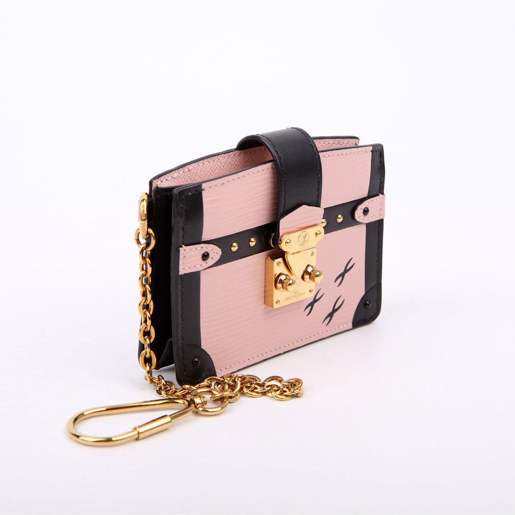 Louis Vuitton Trunk Multicartes Card Holder Epi Black/Pink