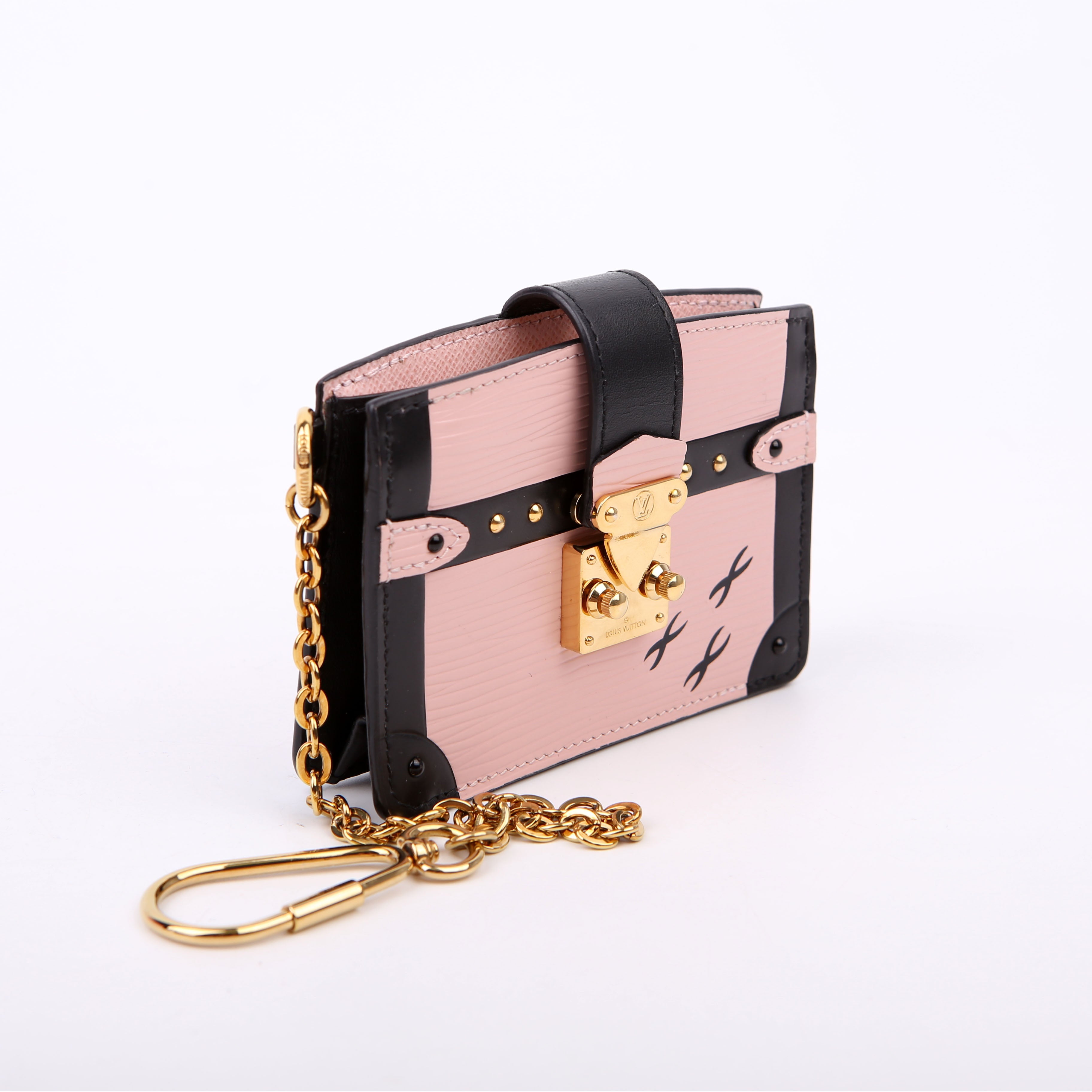 Louis Vuitton Trunk Multicartes Card Holder Epi Black/Pink