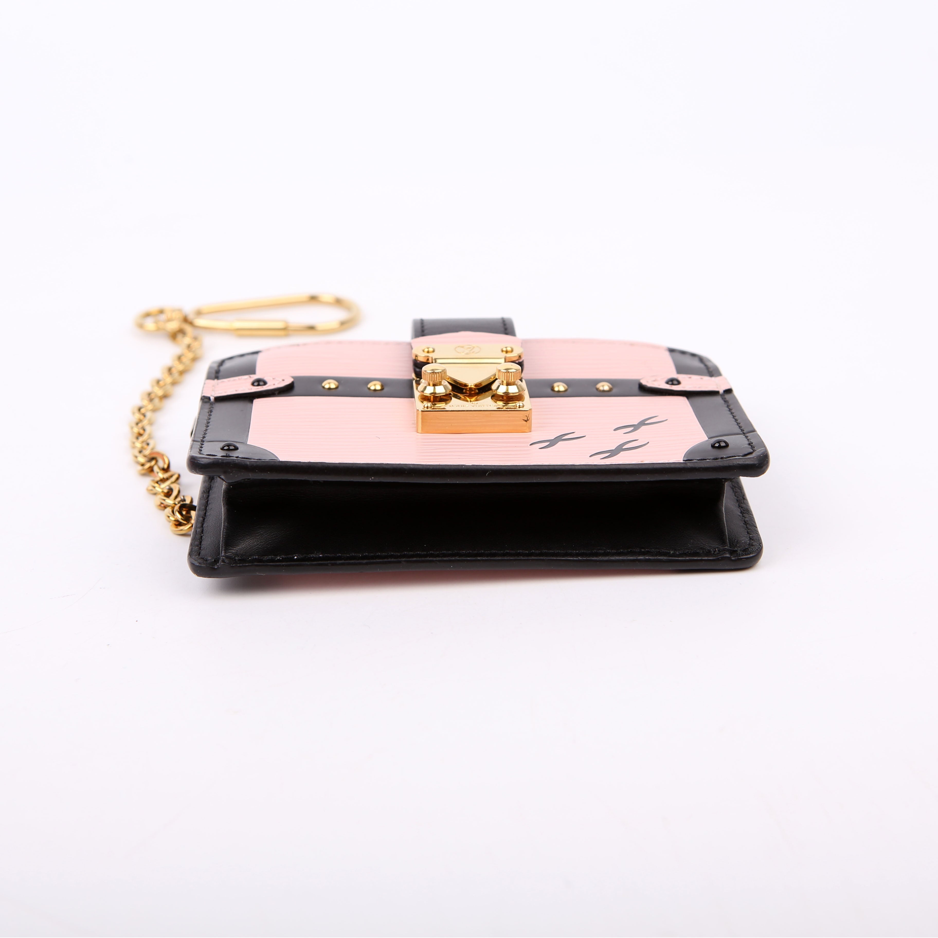 Louis Vuitton Trunk Multicartes Card Holder Epi Black/Pink