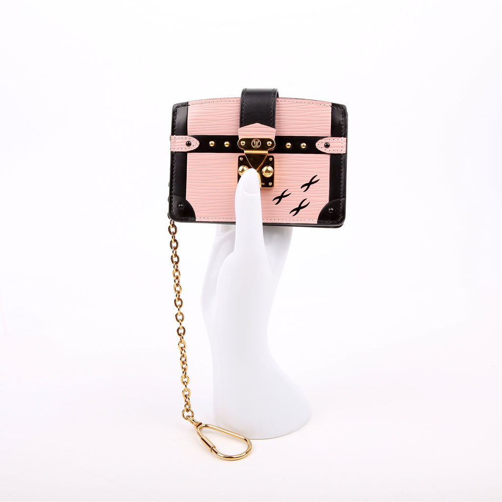 Louis Vuitton Trunk Multicartes Card Holder Epi Black/Pink