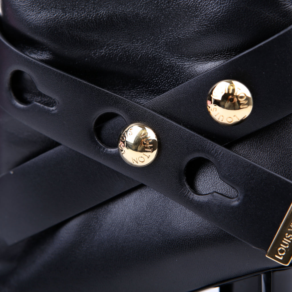 Louis Vuitton Belted Silhouette Leather Boots Size 39 Black