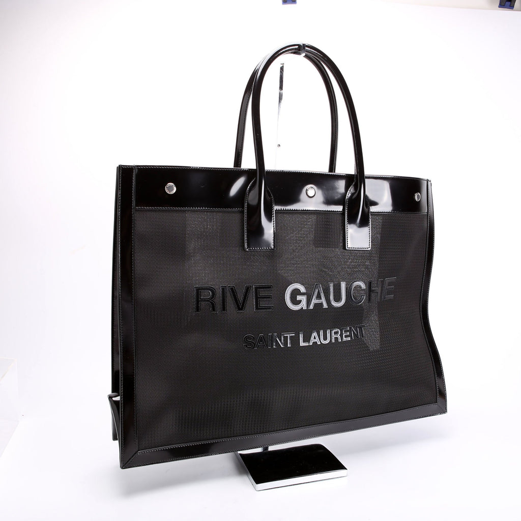 Saint Laurent Rive Gauche Mesh Patent 742681 Black