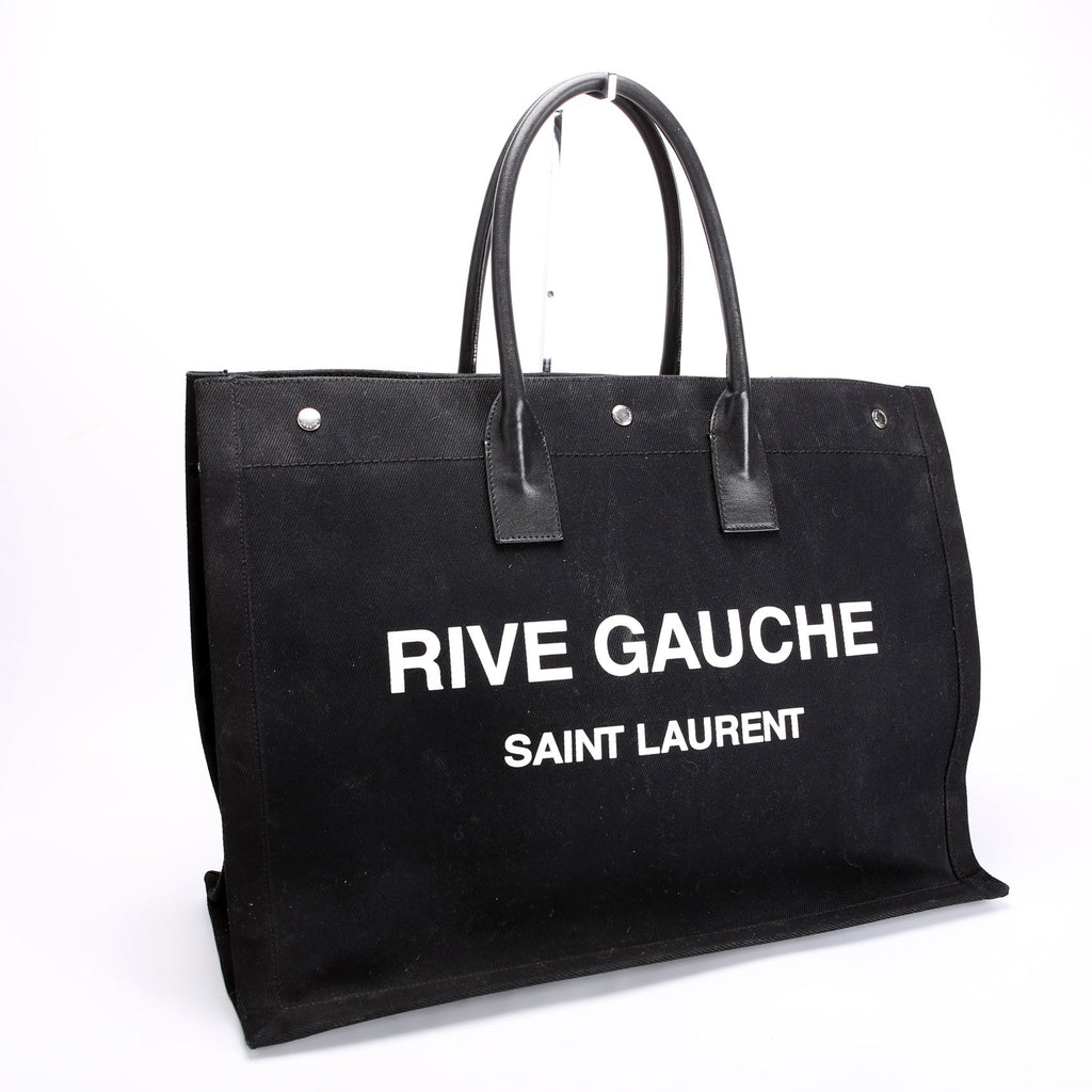 Saint Laurent Rive Gauche Canvas Tote Bag 499290 Black